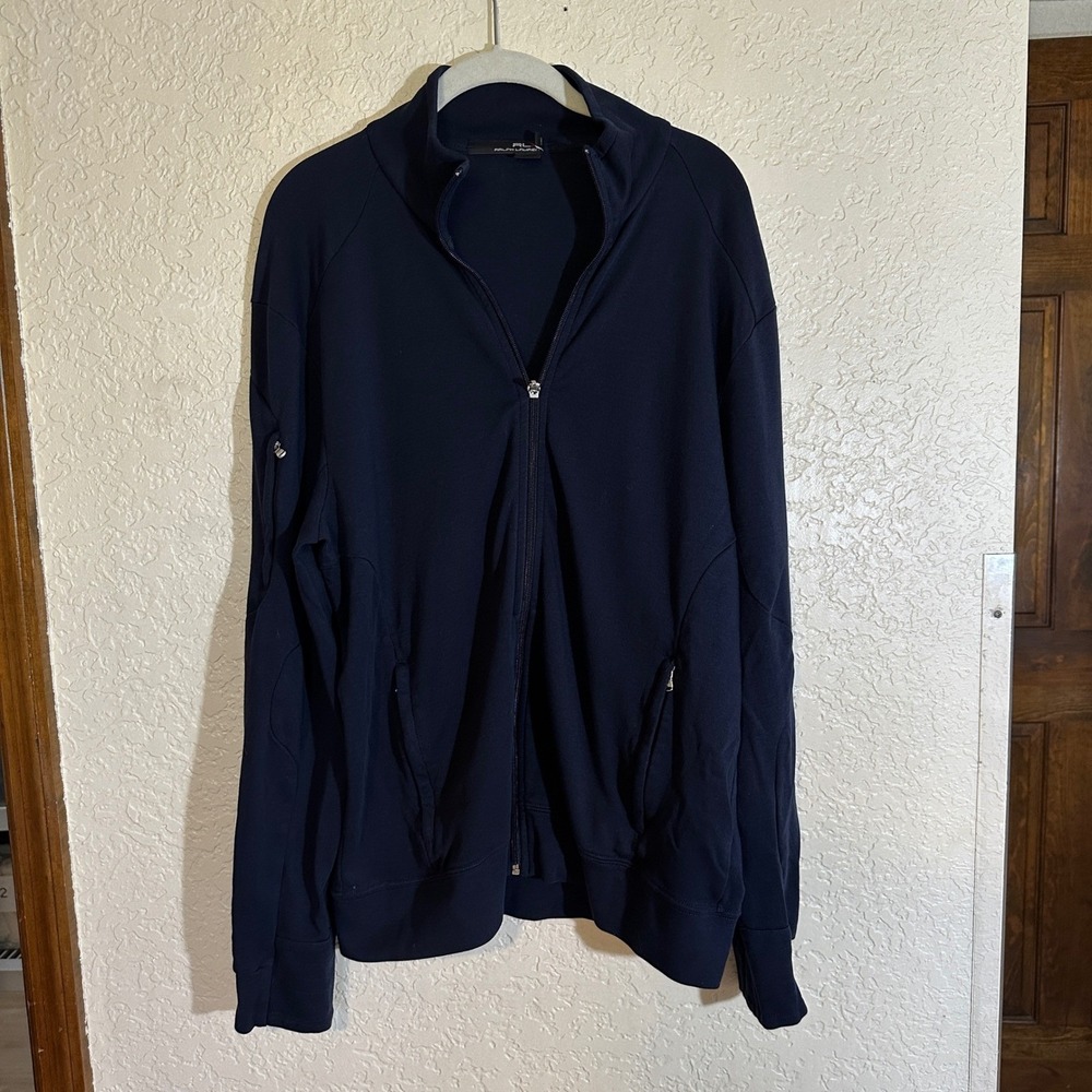 RLX Ralph Lauren Mens Navy Full Zip Up Track Jacket‎ Athletic Casual Size Large - Picture 3 of 11